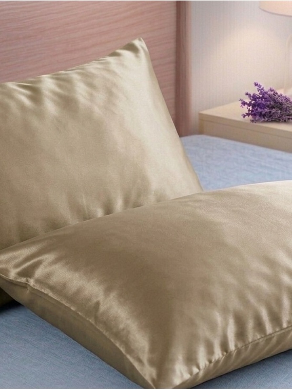Queen size Satin Pillowcase 1 Pair in Khaki